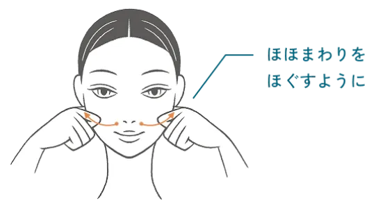 ほほまわりをほぐす画像